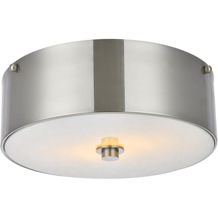 Elegant Lighting 12 in. Hazen 2 Light Burnished Nickel Flush Mount LD6025